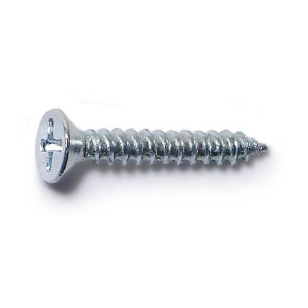 Midwest Fastener Wood Screw, #8, 3/4 in, Zinc Plated Steel Flat Head Phillips Drive, 100 PK 02554